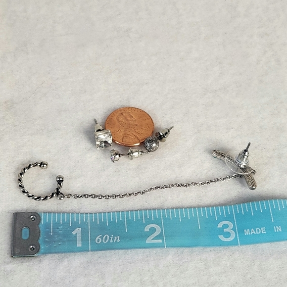 Mia Inspirations Single Ear Cuff For Pierced Ears Burnished Silver Finish - Picture 2 of 7